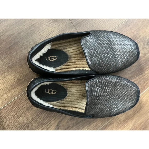 Ugg Sandrinne metallic basket espadrille slip on loafers size 7 - Picture 10 of 11
